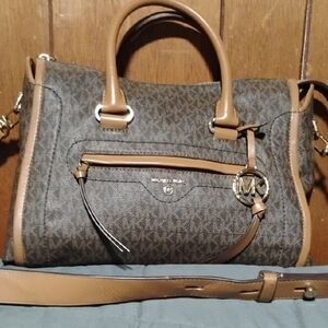Michael Kors Brown and Tan Signature Satchel